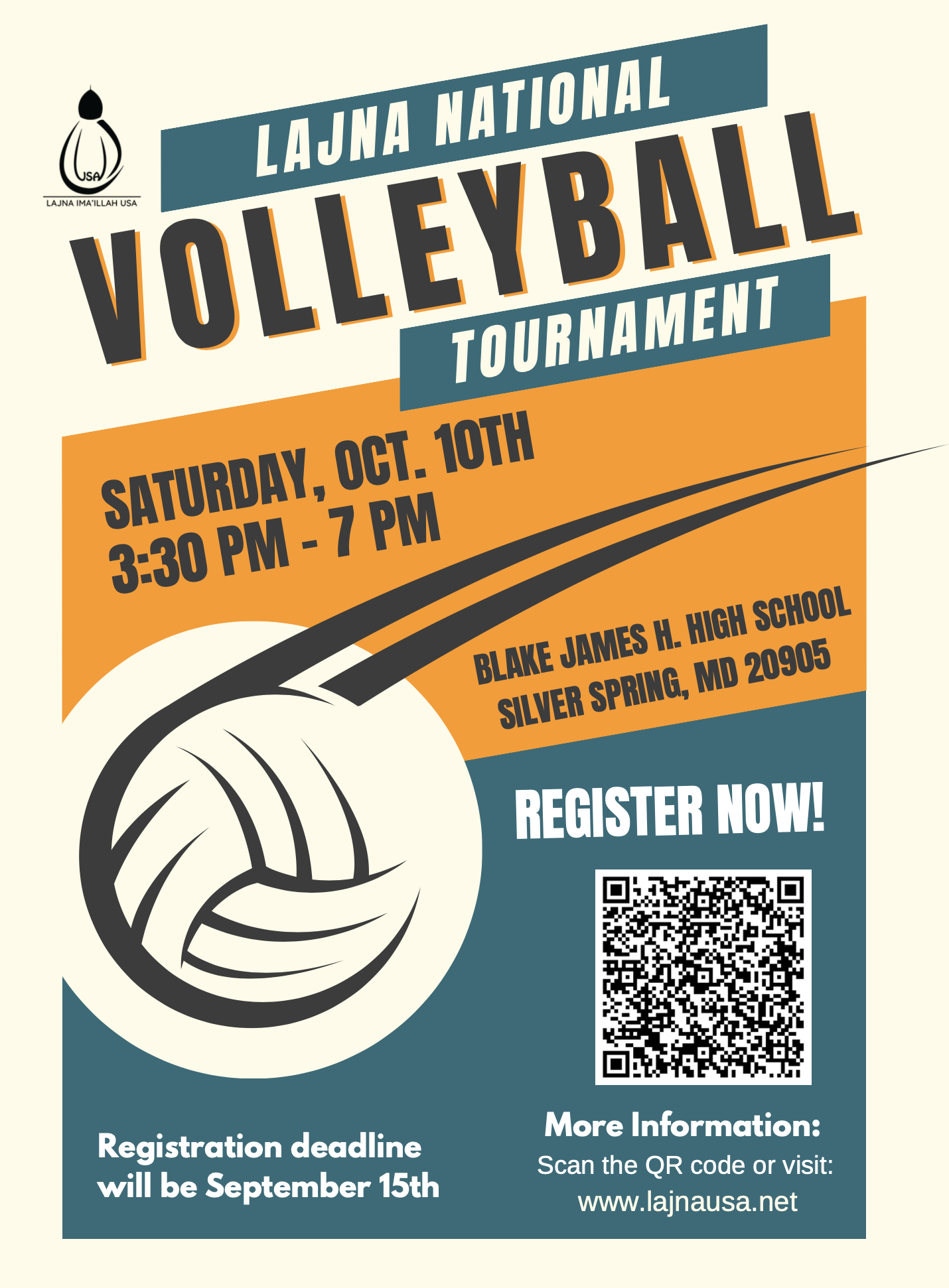 Lajna National Volleyball Tournament flyer
