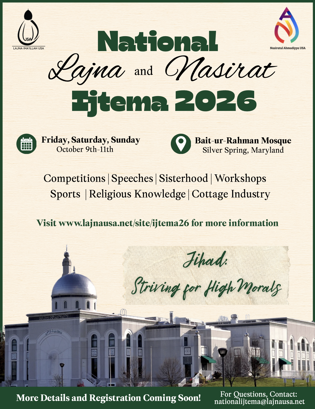 National Lajna & Nasirat Ijtema 2026 flyer