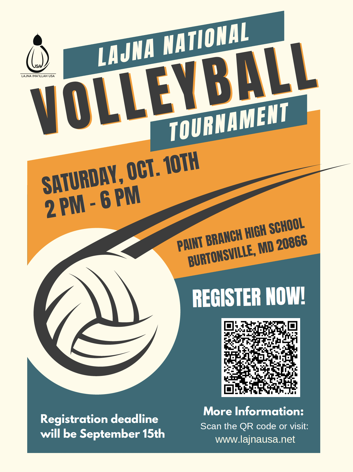 Lajna National Volleyball Tournament flyer